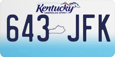 KY license plate 643JFK