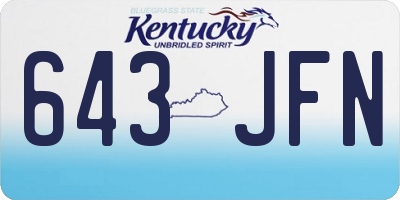 KY license plate 643JFN