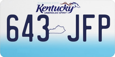 KY license plate 643JFP
