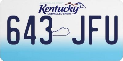 KY license plate 643JFU
