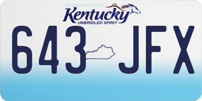 KY license plate 643JFX