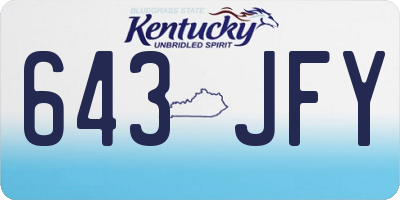 KY license plate 643JFY