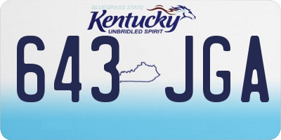 KY license plate 643JGA