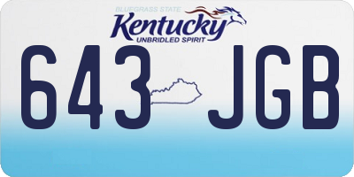 KY license plate 643JGB