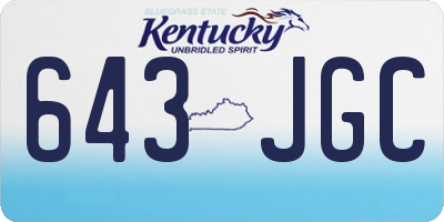 KY license plate 643JGC