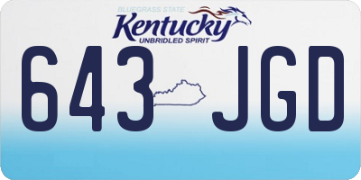 KY license plate 643JGD