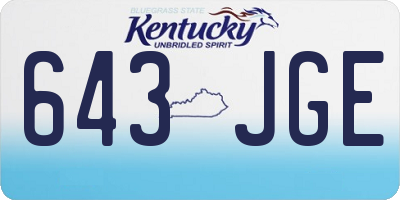 KY license plate 643JGE