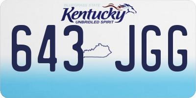 KY license plate 643JGG