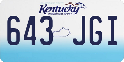 KY license plate 643JGI