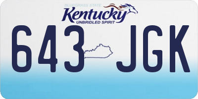 KY license plate 643JGK
