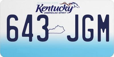 KY license plate 643JGM