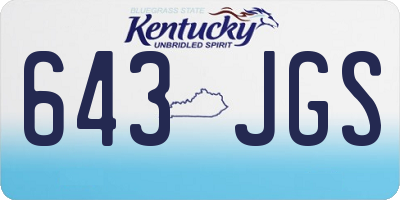 KY license plate 643JGS