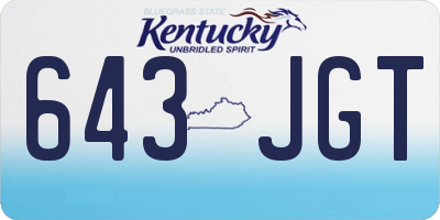 KY license plate 643JGT