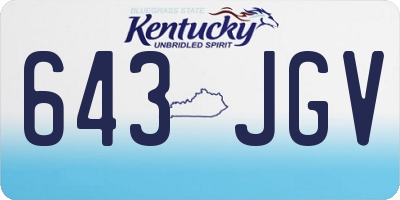 KY license plate 643JGV