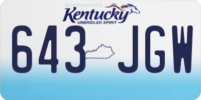 KY license plate 643JGW