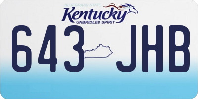 KY license plate 643JHB