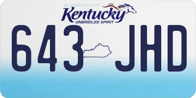 KY license plate 643JHD
