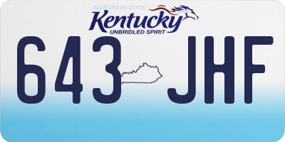 KY license plate 643JHF