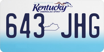 KY license plate 643JHG