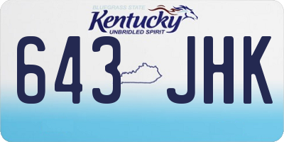 KY license plate 643JHK