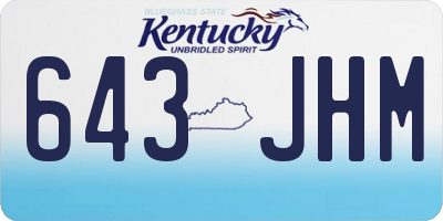 KY license plate 643JHM