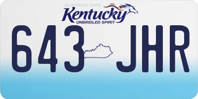 KY license plate 643JHR