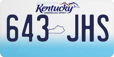 KY license plate 643JHS