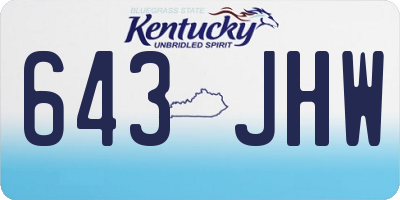 KY license plate 643JHW