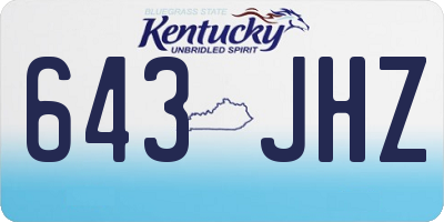 KY license plate 643JHZ