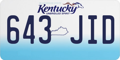 KY license plate 643JID