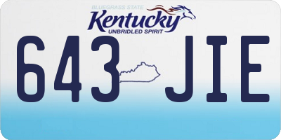 KY license plate 643JIE