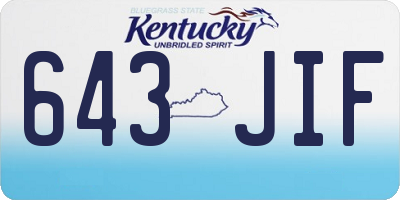 KY license plate 643JIF