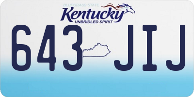 KY license plate 643JIJ