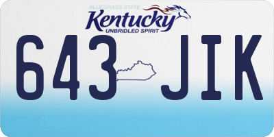 KY license plate 643JIK