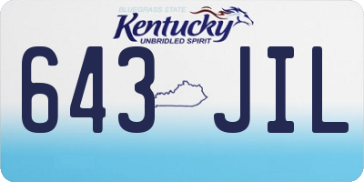 KY license plate 643JIL
