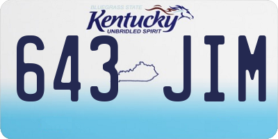 KY license plate 643JIM