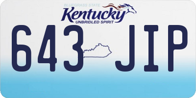 KY license plate 643JIP