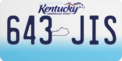 KY license plate 643JIS