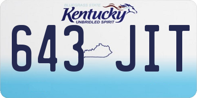 KY license plate 643JIT