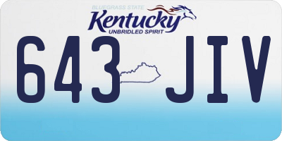 KY license plate 643JIV
