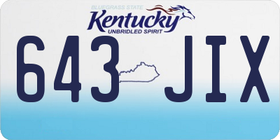 KY license plate 643JIX