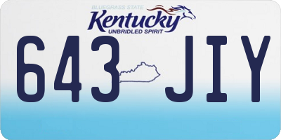 KY license plate 643JIY
