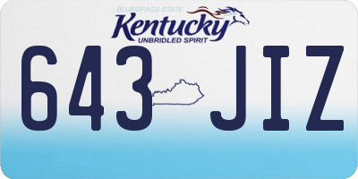 KY license plate 643JIZ