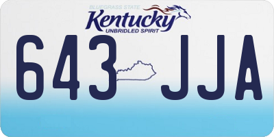 KY license plate 643JJA