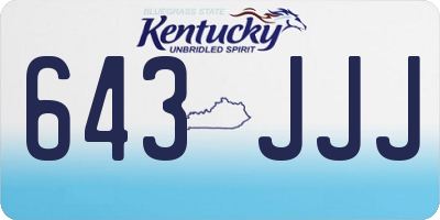 KY license plate 643JJJ