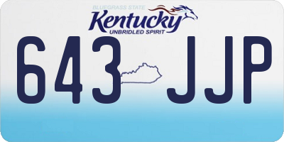 KY license plate 643JJP