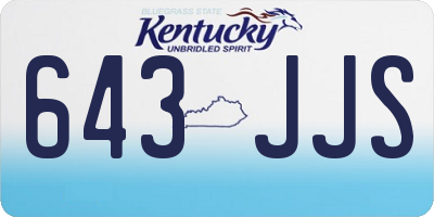 KY license plate 643JJS
