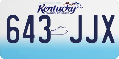 KY license plate 643JJX