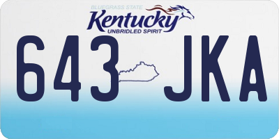 KY license plate 643JKA