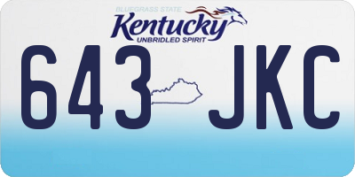 KY license plate 643JKC